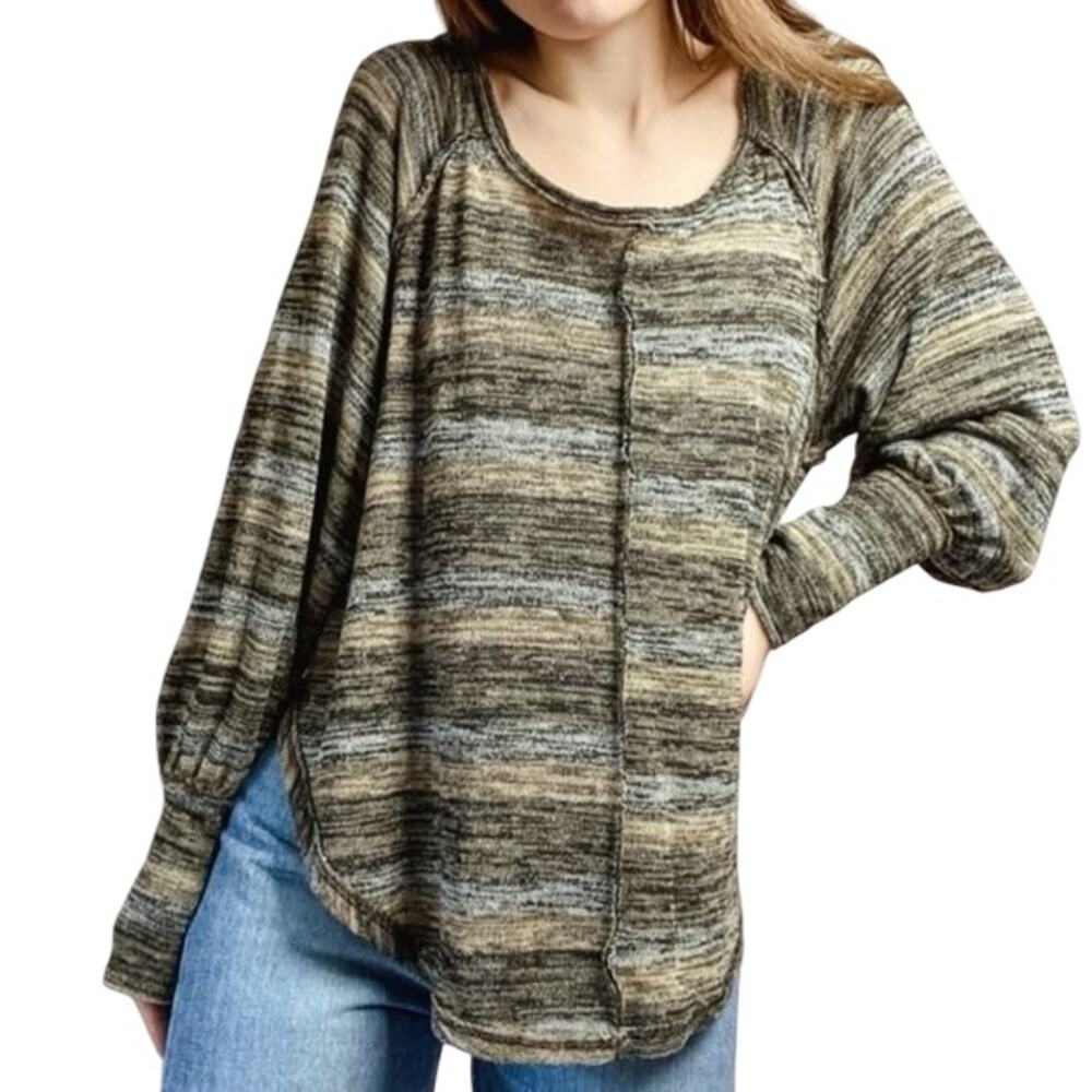 Free People Carolina Hacci striped sweater knit top medium